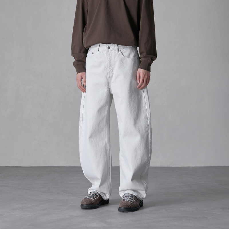 HEBBLES美式复古灰白色纯色做旧水洗牛仔裤男士潮阔腿宽松直筒裤,淘宝优惠券,粉丝福利购,淘宝优惠卷