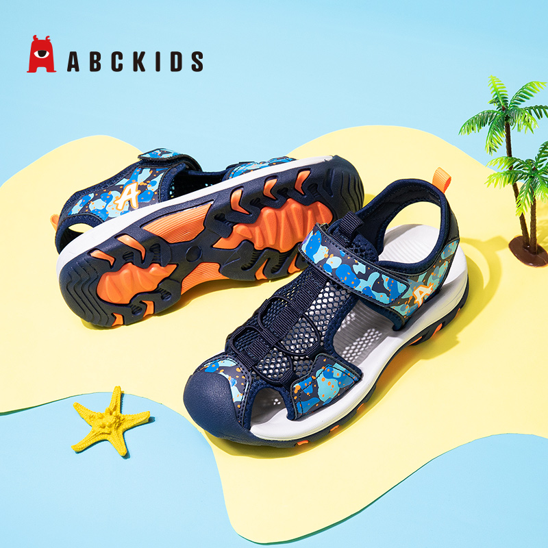 abckids童鞋 儿童凉鞋男童运动凉鞋夏季新款男小孩学生包头沙滩鞋
