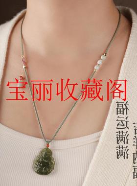 新疆和田玉招财黄口料财神玉吊坠男女本命年玉佩青玉文财神爷玉牌