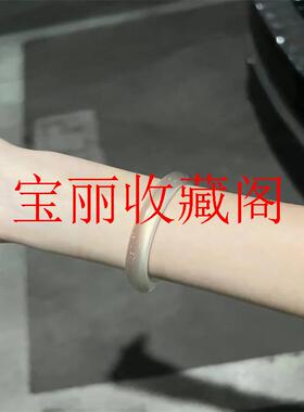 马达加斯加冰种高冰香槟金玛瑙手镯冰透白月光高冰透玉髓正圈气质