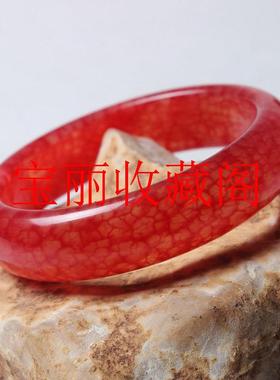 精品高端鸡血石红白手镯全红鸡血玉大红冰种玉石手镯子高级感女款