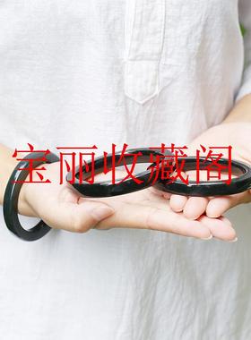 高精选新疆和田玉方圆款玉镯方条形青玉手镯贵妃玉石镯子小清新款