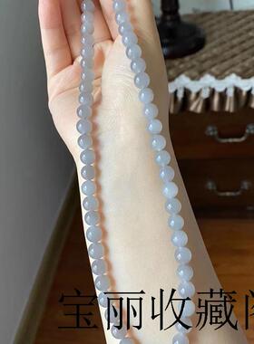 精选新疆和田玉色烟紫料圆珠项链锁骨链玉质温润细糯清丽脱俗送礼