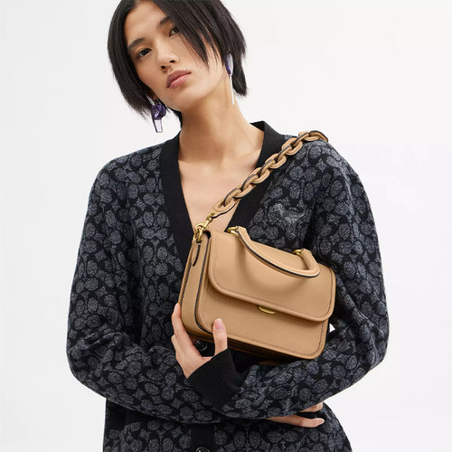 【正品保证】COACH/蔻驰 女包ROGUE小方包皮质手提包单肩包 - 图1
