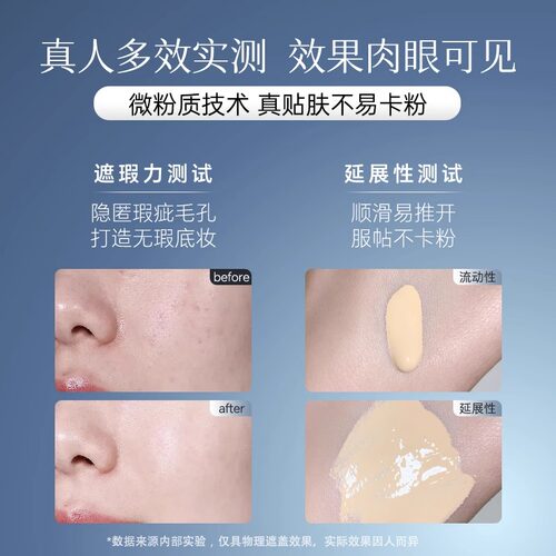 【何泓姗同款】DPDP粉底液遮瑕持久不脱妆干混油皮气垫bb霜3 - 图0