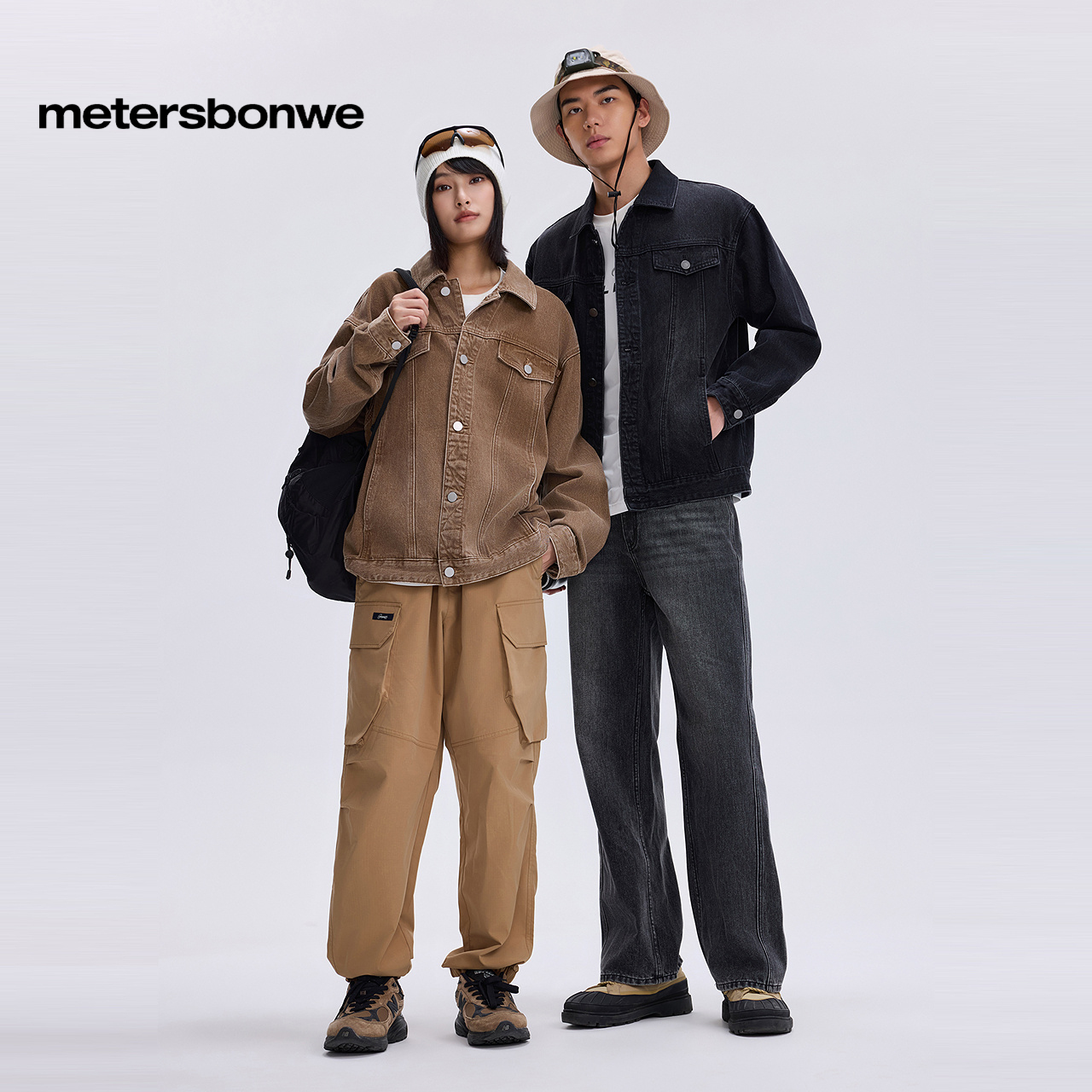 美特斯邦威春秋新款男女同款经典百搭水洗翻领牛仔茄克复古外套男 - 图3