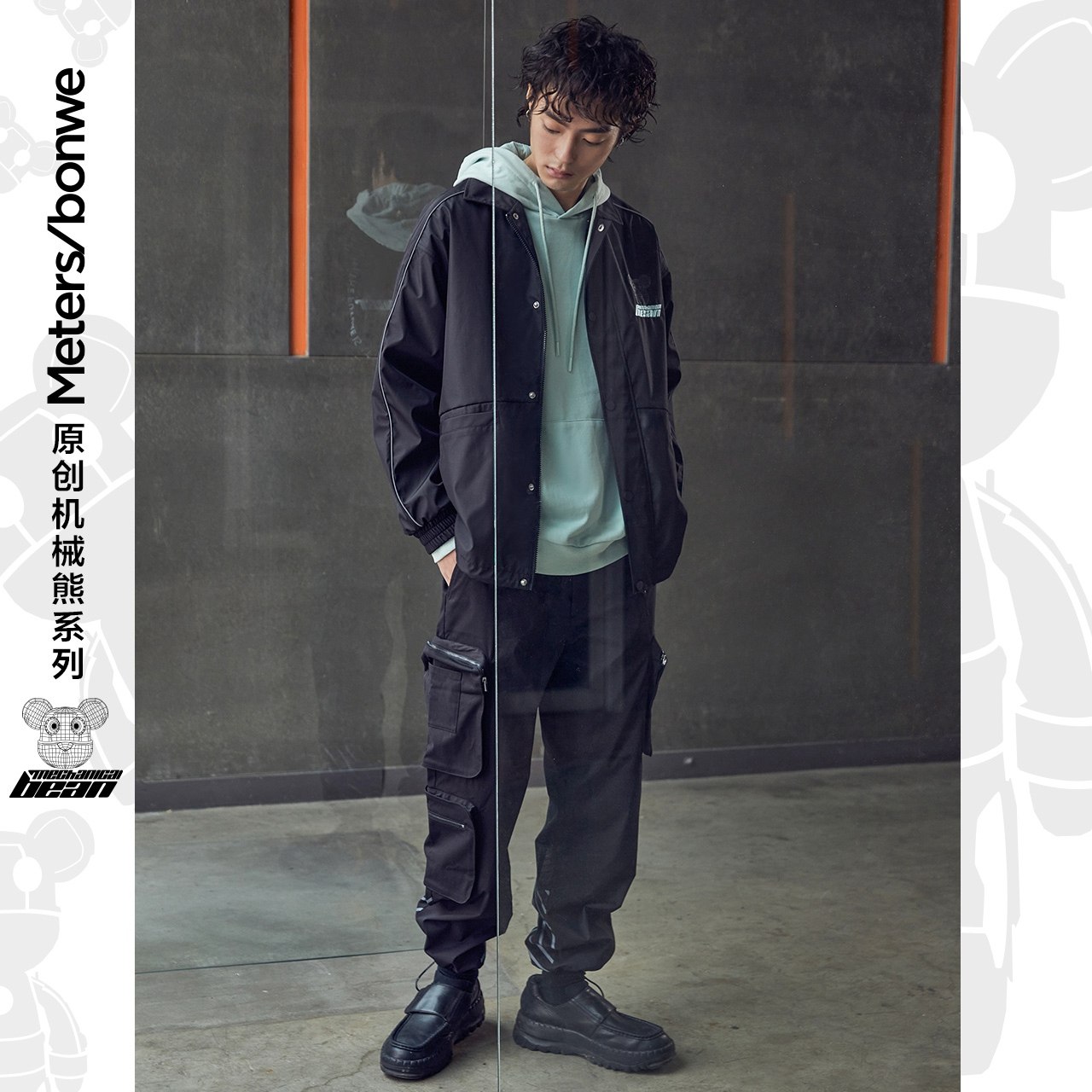 美特斯邦威宽松春季潮流翻领潮夹克 美特斯邦威outlets店夹克