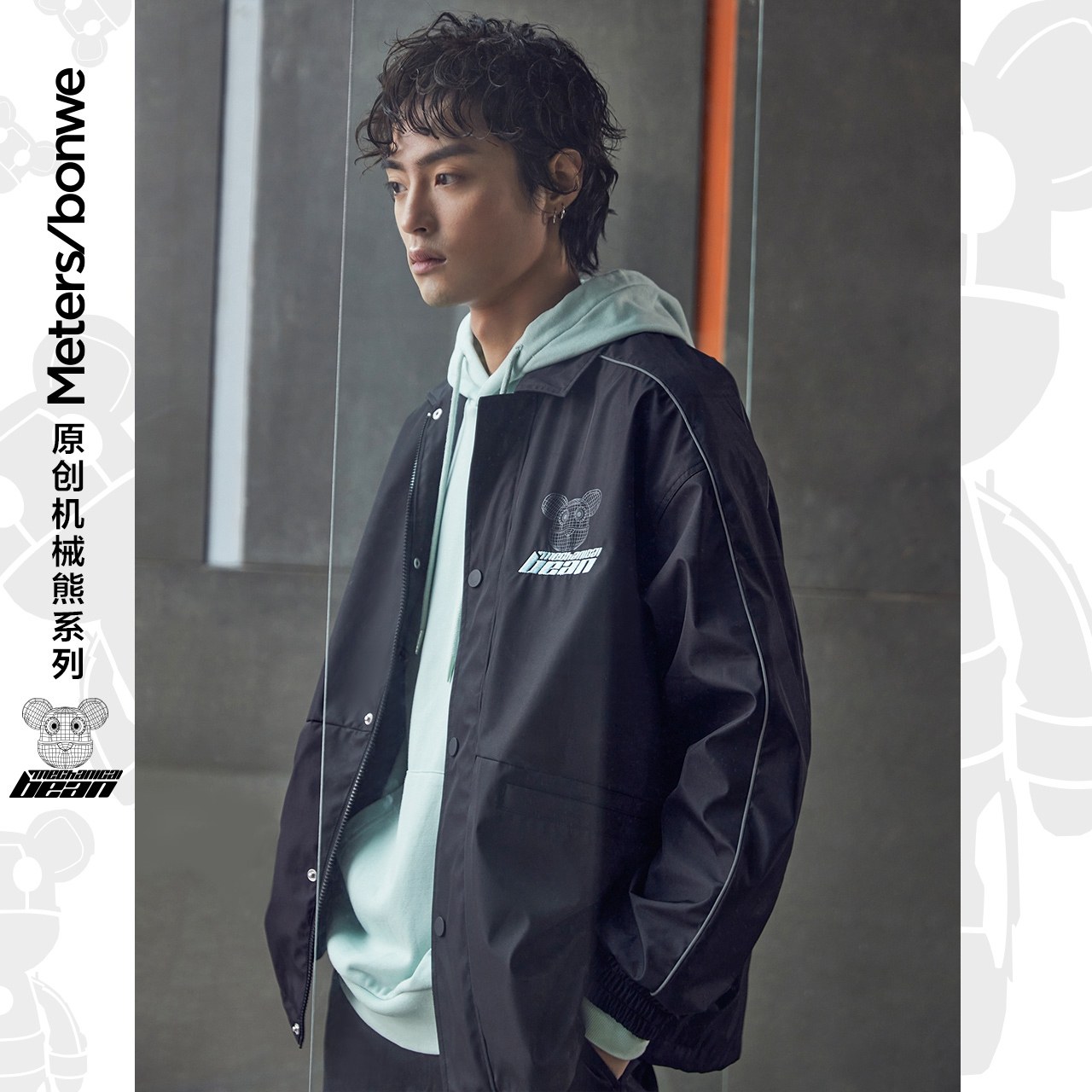 美特斯邦威宽松春季潮流翻领潮夹克 美特斯邦威outlets店夹克