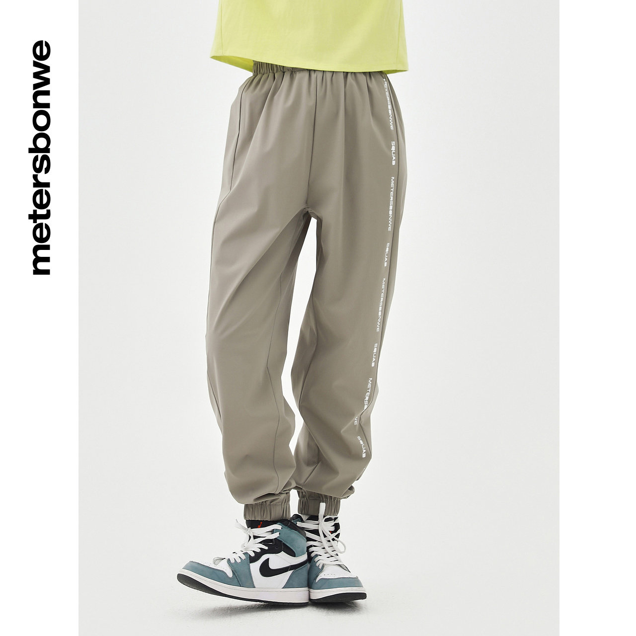 美特斯邦威弹力春夏字母印花休闲裤 美特斯邦威outlets店休闲裤