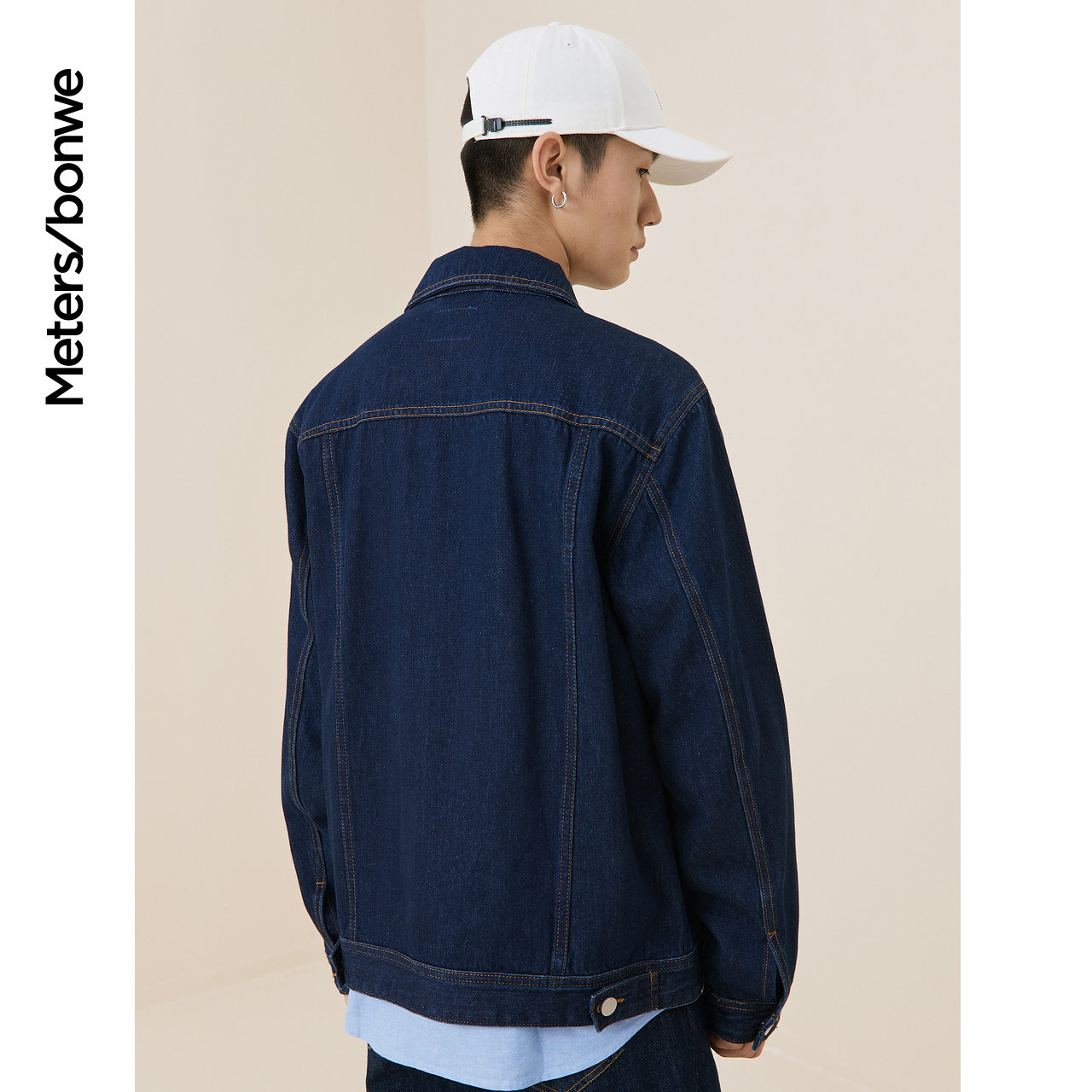 美特斯邦威牛仔男春夏简洁宽松夹克 美特斯邦威outlets店夹克