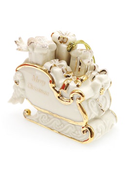 Serxia Lenox雪橇拉礼物陶瓷圣诞节装饰摆件圣诞树挂件礼物原盒