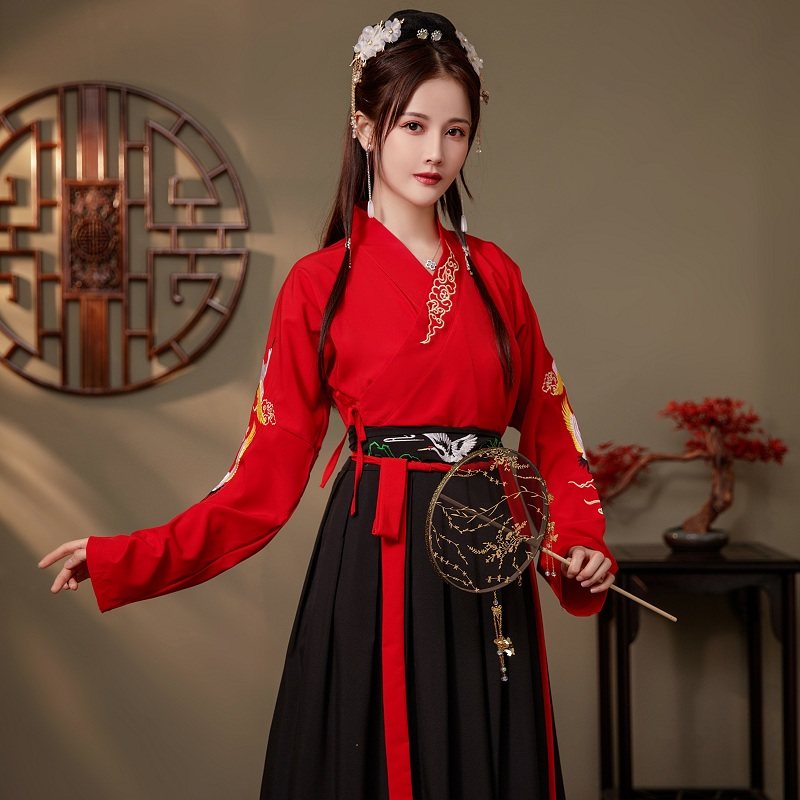 女中国风古装武侠风原创交领汉服 美缇雅乐民族服装/舞台装