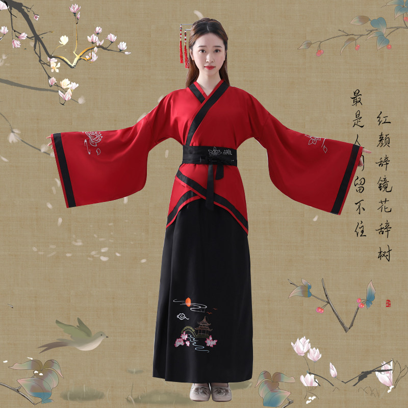 唐装女贵妃仙女写真复古曲裾汉服 美缇雅乐民族服装/舞台装