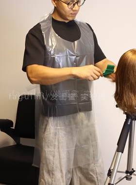 美发烫染发一次性围裙技师工作服耐脏防污防染膏发廊中工透明围裙