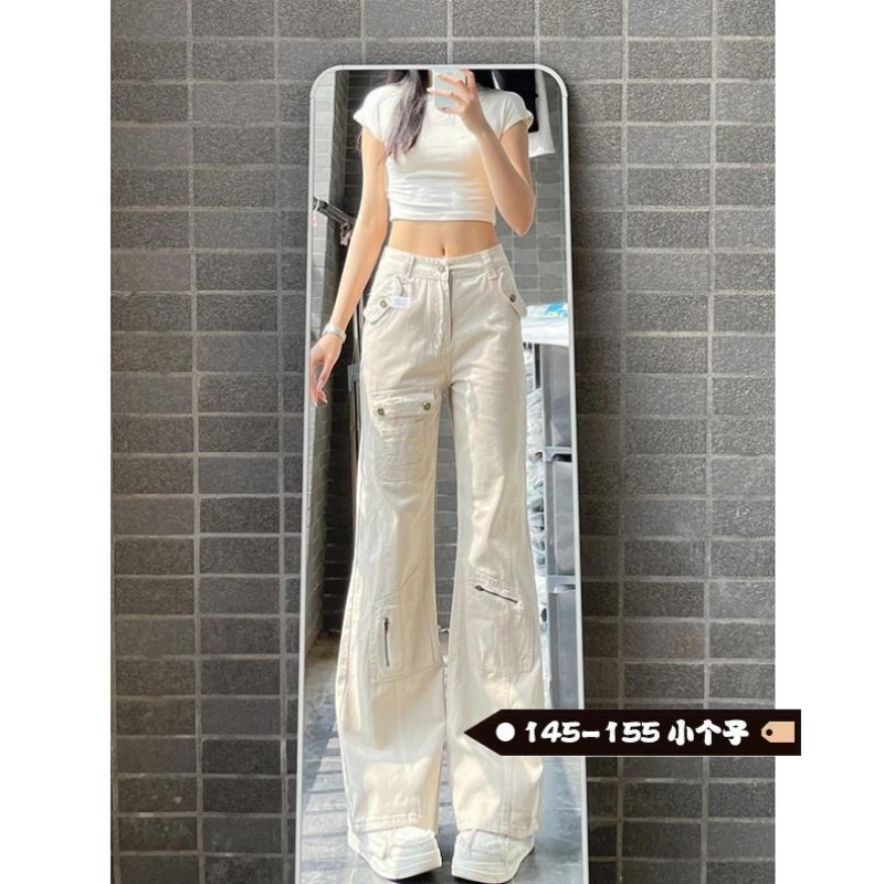 小个子显高美式工装微喇牛仔裤女秋季新款宽松低腰休闲高街裤子,淘宝优惠券,粉丝福利购,淘宝优惠卷