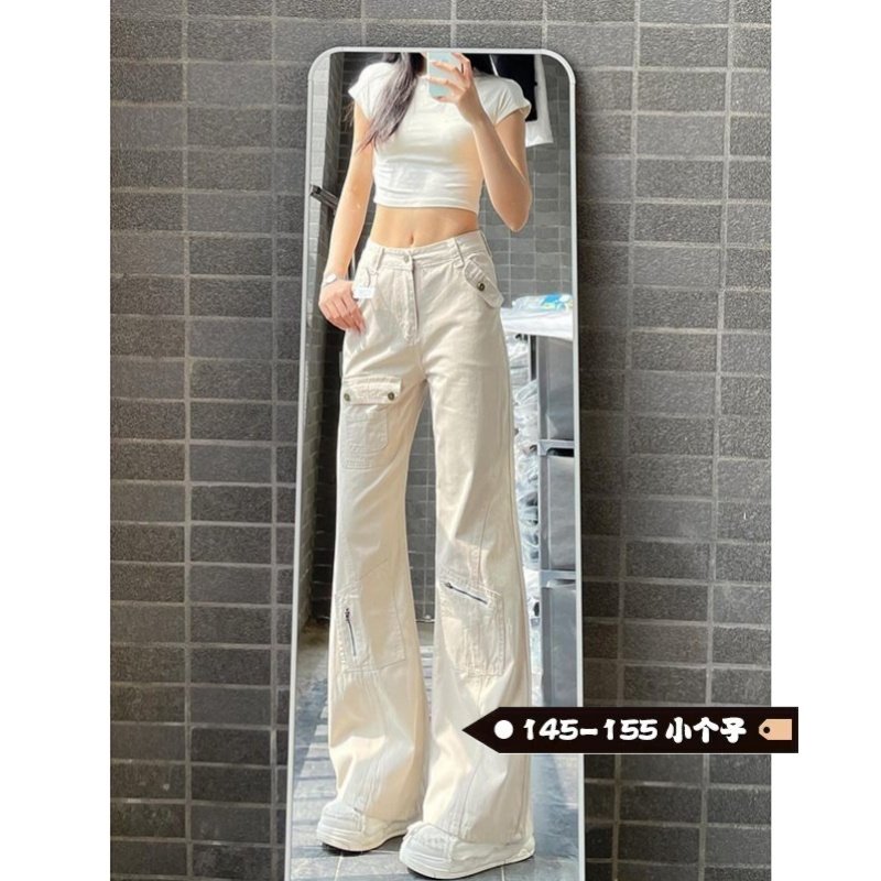 小个子显高美式工装微喇牛仔裤女秋季新款宽松低腰休闲高街裤子,淘宝优惠券,粉丝福利购,淘宝优惠卷