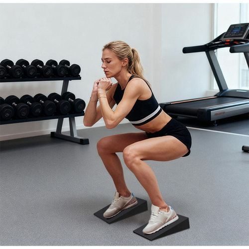 深蹲举重三角斜坡板小腿部站立拉伸板拉筋板楔形坡度板健身斜板垫 - 图1