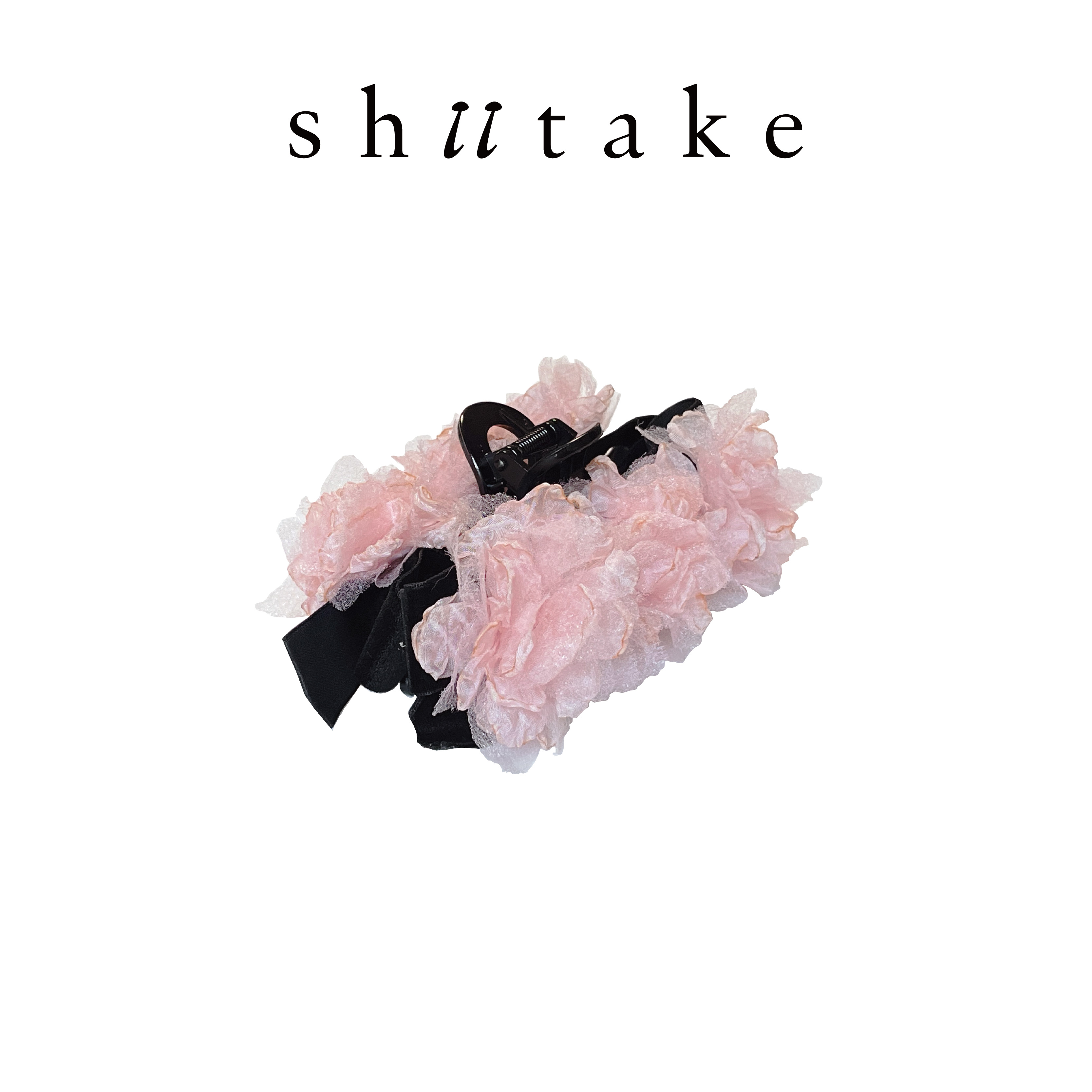 Shiitake 2022AW 蔷薇骑士系列立体花朵丝绒爪夹粉发夹后脑勺抓夹 - 图3