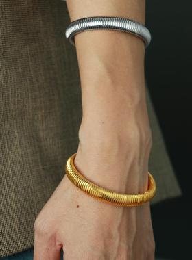 10mm European and American retro striped elastic ring brlet