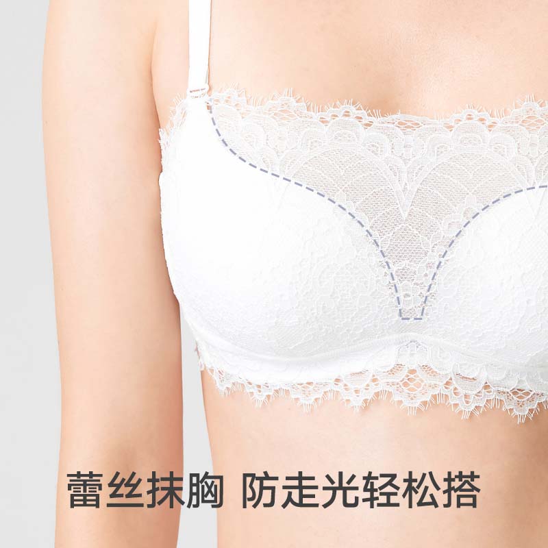 曼妮芬防走光抹胸式舒适无钢圈文胸 曼妮芬文胸
