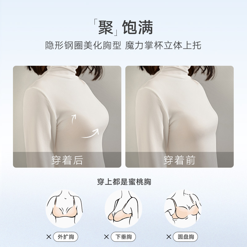 【软钢圈】曼妮芬光面无痕小胸聚拢内衣女收副乳文胸舒适侧收胸罩 - 图0