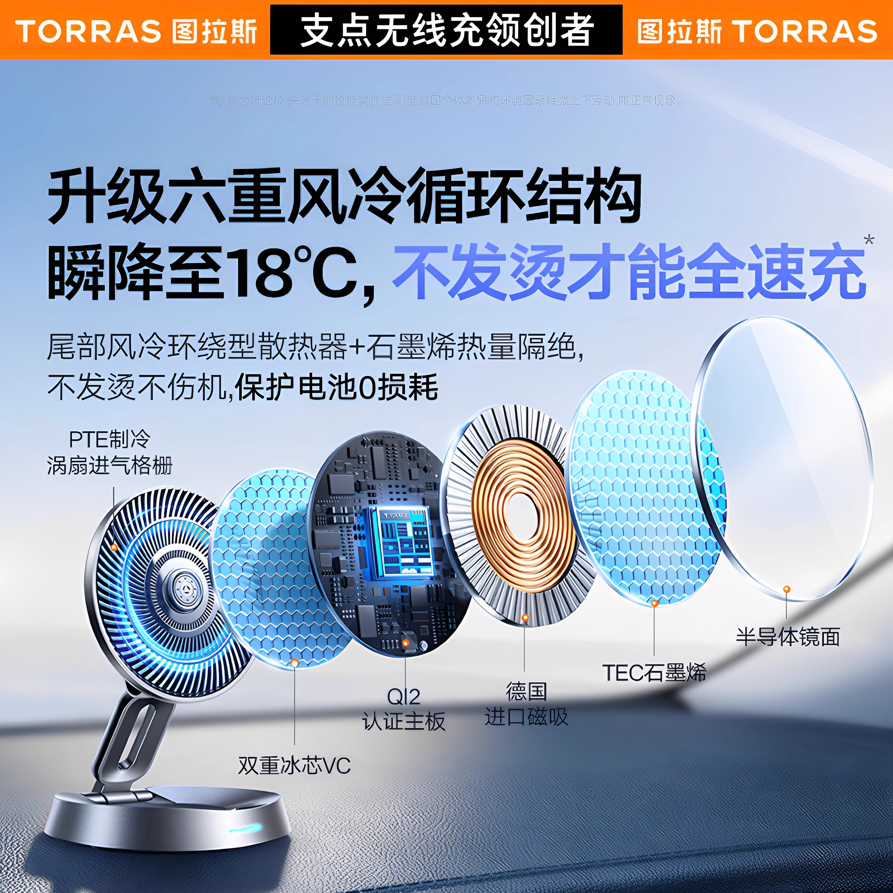 车载手机支架2025新款图拉斯无线充电器特斯拉高端苹果17磁吸导航