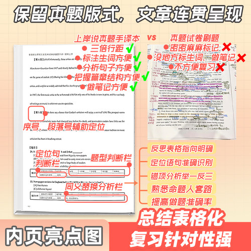 现货】北图2026考研英语真题手译本考研英语一手译本英语二26手译本翻译本笔译真题阅读翻译神器笔记本见山学长考研英语手译白皮书 - 图0