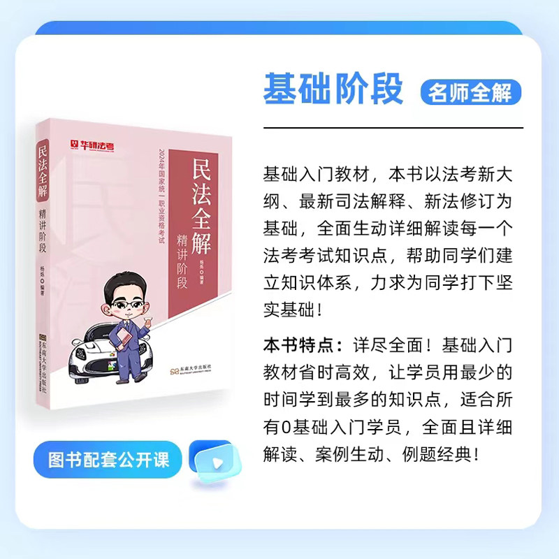 官方现货】华研法考2024法律职业资格考试杨烁民法全解合同编通则司法解释赵海洋商经法全解公司法2025国家司法考试视频网课