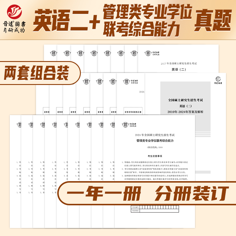 含2024真题【综合+英语二真题】2025MBA MPA MPAcc管理类联考综合能力+考研英语二真题真练 25历年真题解析试卷历年真题自测卷 - 图0