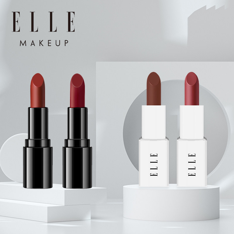 【U先】ELLE倾雾哑光唇膏尤物绒情凝润唇膏4件套迷你口红试用1.4g - 图0