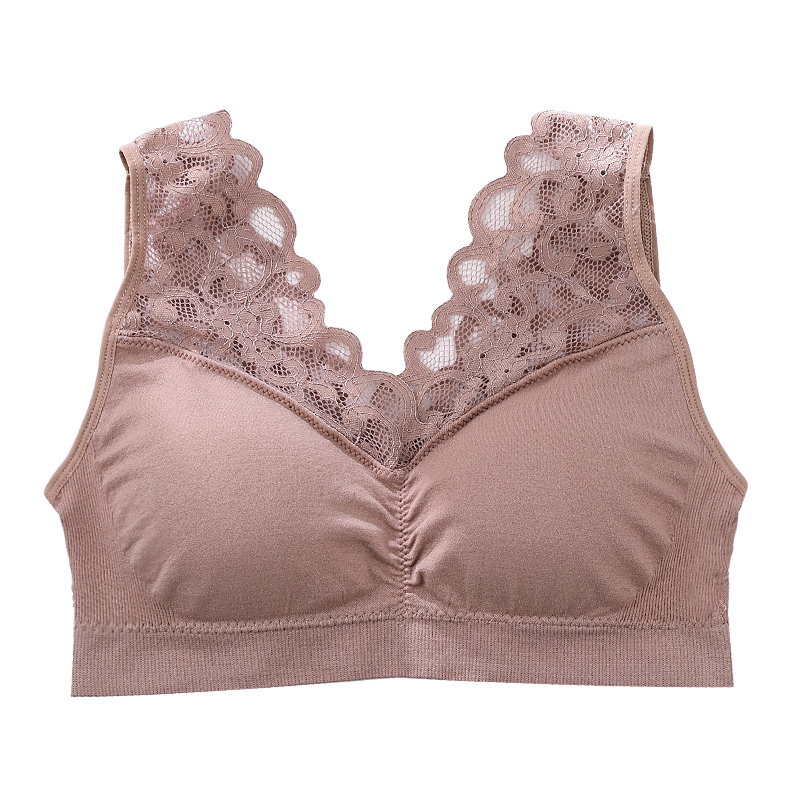 麦苓羽旗舰店美背背心式网红爆款性感蕾丝文胸女士聚拢无钢圈裹胸运动少女内衣3