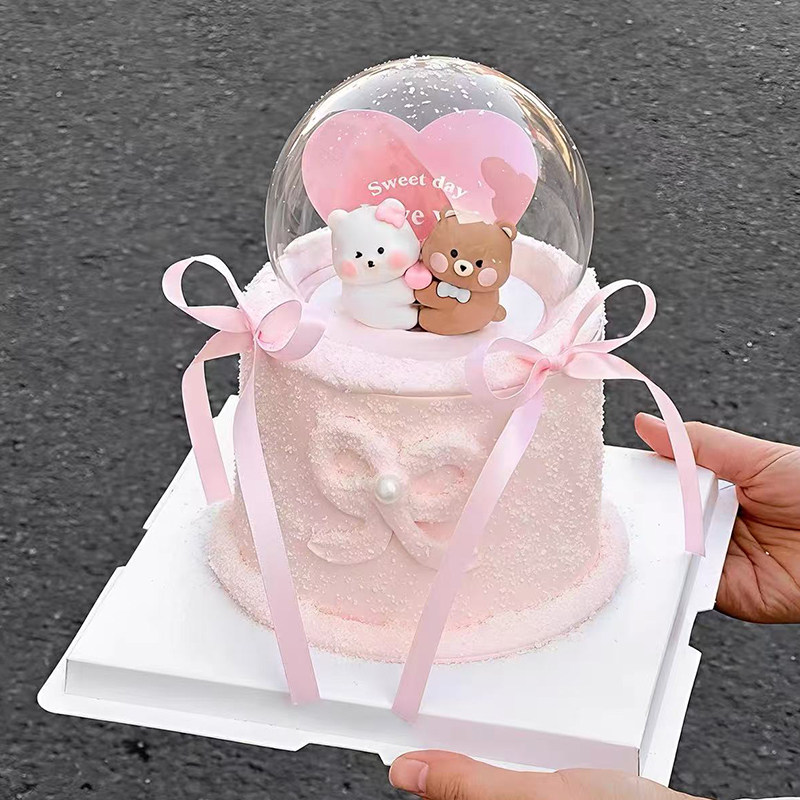 2.14情人节氛围感水晶球爱心抱抱熊蛋糕装饰摆件love卡片装扮插件,淘宝优惠券,粉丝福利购,淘宝优惠卷
