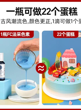 fc法采可食用色素烘焙食品级奶油蛋糕翻糖调色剂大红色玫红黑色ac