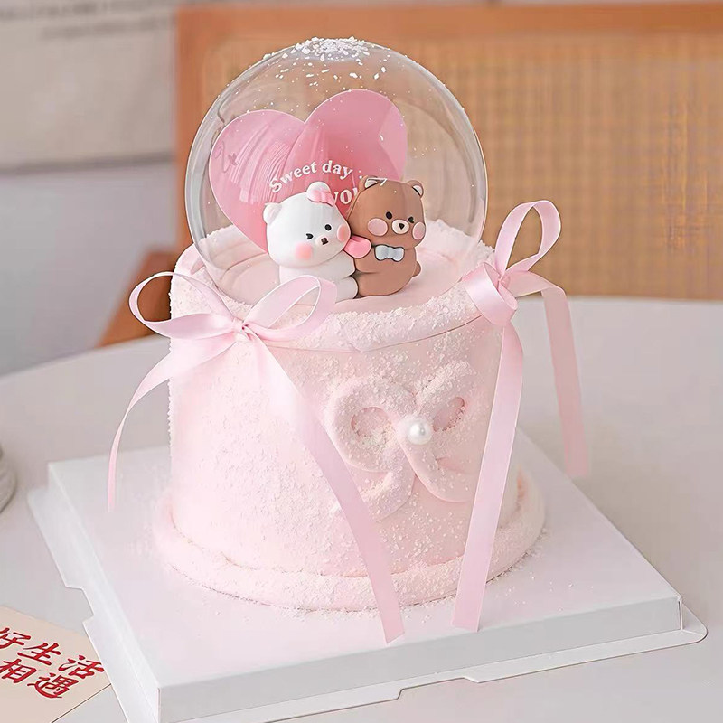 2.14情人节氛围感水晶球爱心抱抱熊蛋糕装饰摆件love卡片装扮插件,淘宝优惠券,粉丝福利购,淘宝优惠卷
