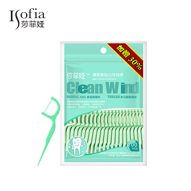 莎菲娅高拉力薄荷味扁线牙线棒 莎菲娅牙线/牙线棒