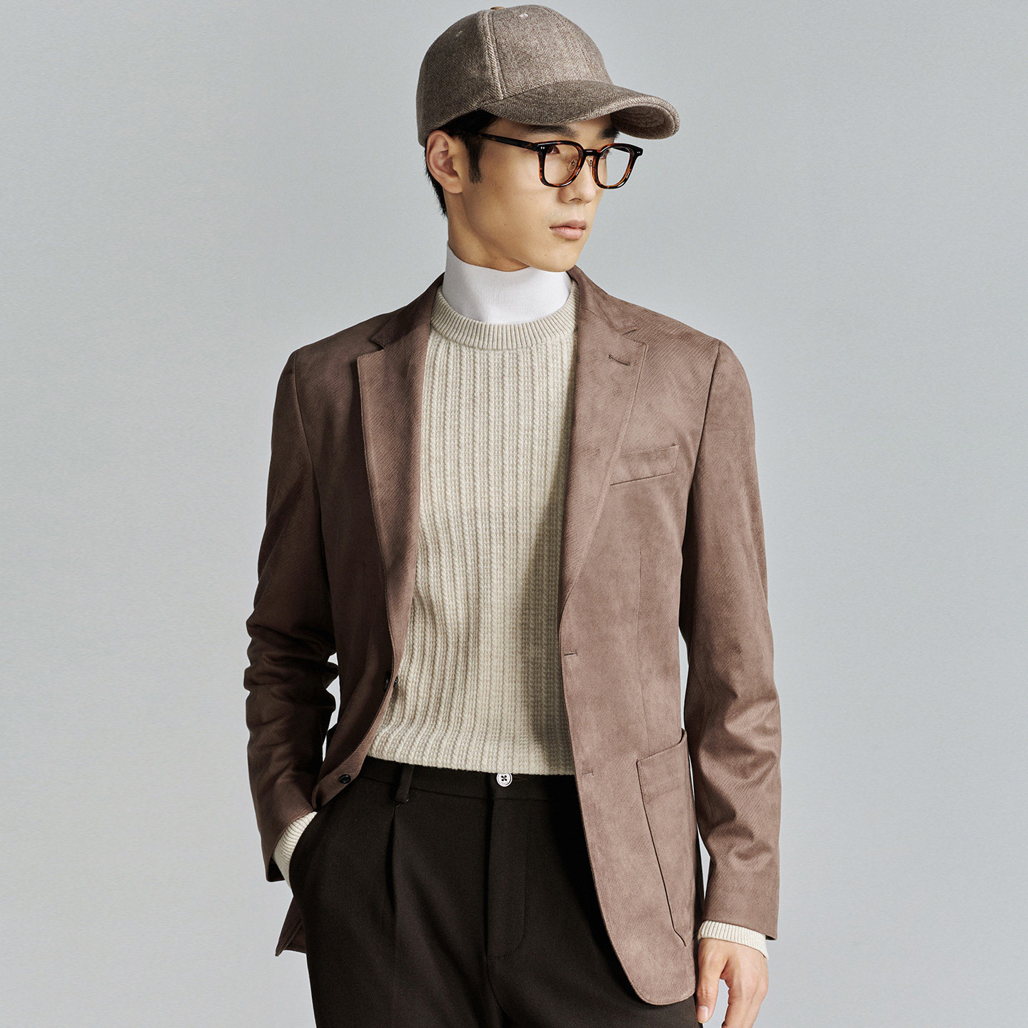 【运动西服】报喜鸟秋季新款男商务休闲单西西装卡其色便西上衣男,淘宝优惠券,粉丝福利购,淘宝优惠卷