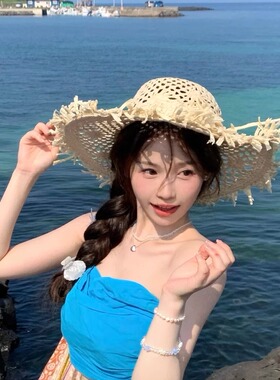 海边度假风镂空草帽女夏ins复古