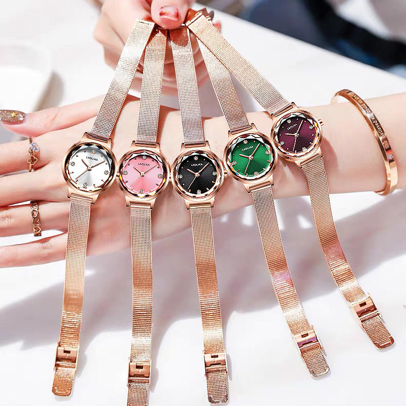 小表盘女士时尚简约气质学院风女表 劳利卡手表国产腕表