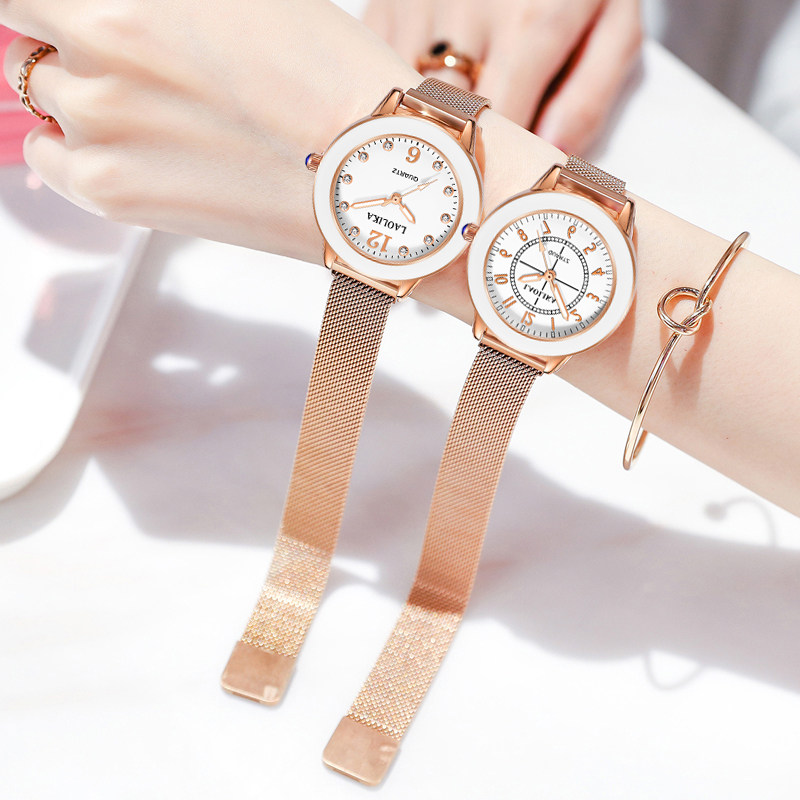 白色陶瓷女款小清新潮流时尚手链表 劳利卡手表国产腕表