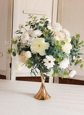 新款绢花婚礼主桌花路引花球假花