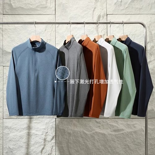 体感爆表Airpro-Heat科技透气保暖运动休闲男士长袖T恤抓绒打底衫 - 图1