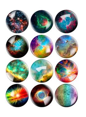 12pcs/set of cosmic moon planet fashion crystal glass fridge