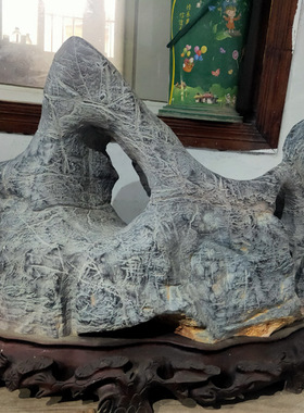 精品奇石摆件 磬石 天然原石 带洞灵璧石 象形石-骆驼山 观赏石