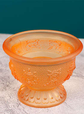琉璃供水杯贡茶杯家用供奉莲花供佛杯净水杯八吉祥佛前圣水杯佛具