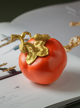 柿柿如意摆件好事发花生铜工艺品家居饰品乔迁礼物结婚送新人朋友