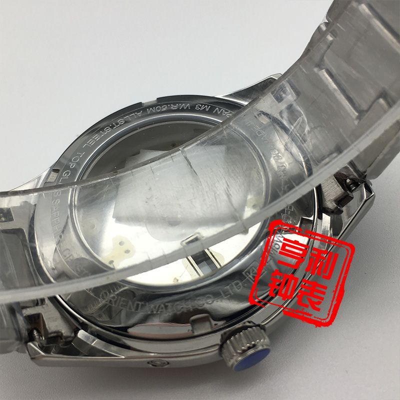 手表配件双狮装46941 46943机芯罗马表盘全钢实心蓝宝石表壳包邮 - 图1