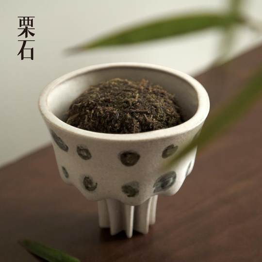 栗石法式中古风手绘陶瓷小花瓶摆件新中式民宿客厅餐桌面绿植花盆