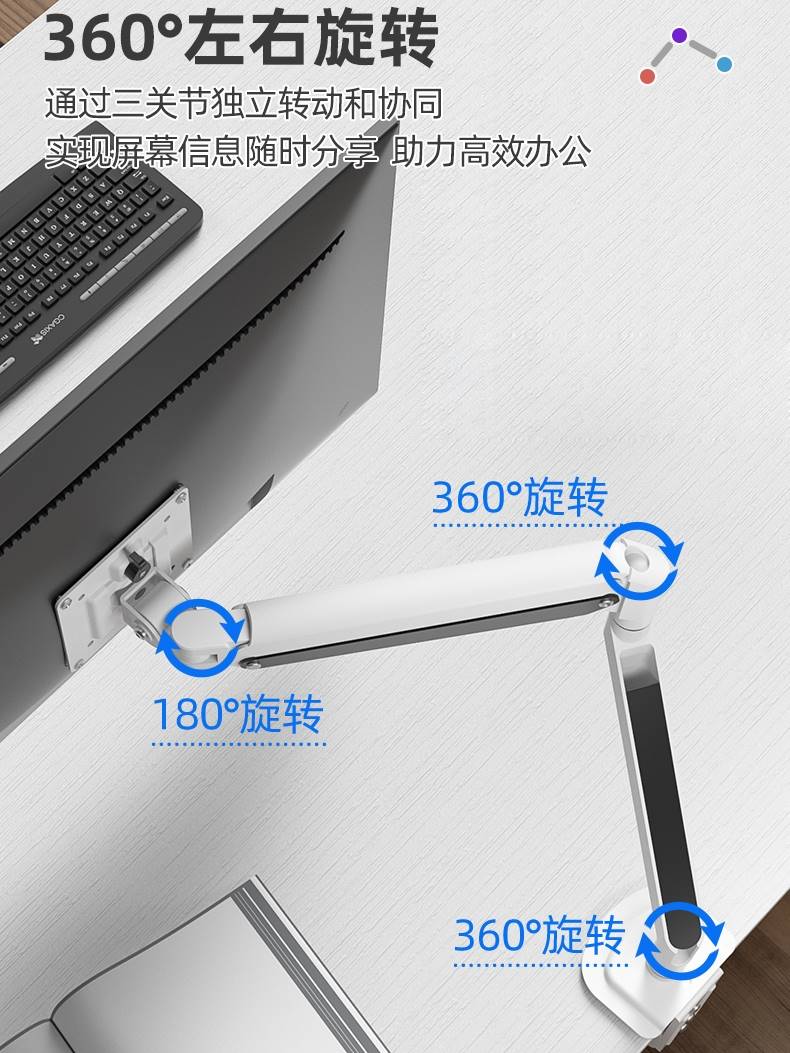 通用于小米红米Redmi27寸显示器支架台式电脑悬臂带鱼屏伸缩托架 - 图1