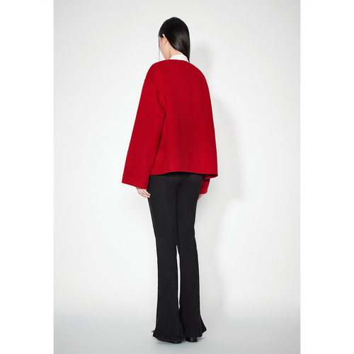 【100%澳洲绵羊毛】SALT.P可颜新中式盘扣复古毛呢外套冬季款 - 图2