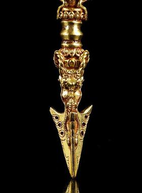 2026藏传配饰摆件三面普巴金刚杵金刚橛仿古纯铜普巴杵配件